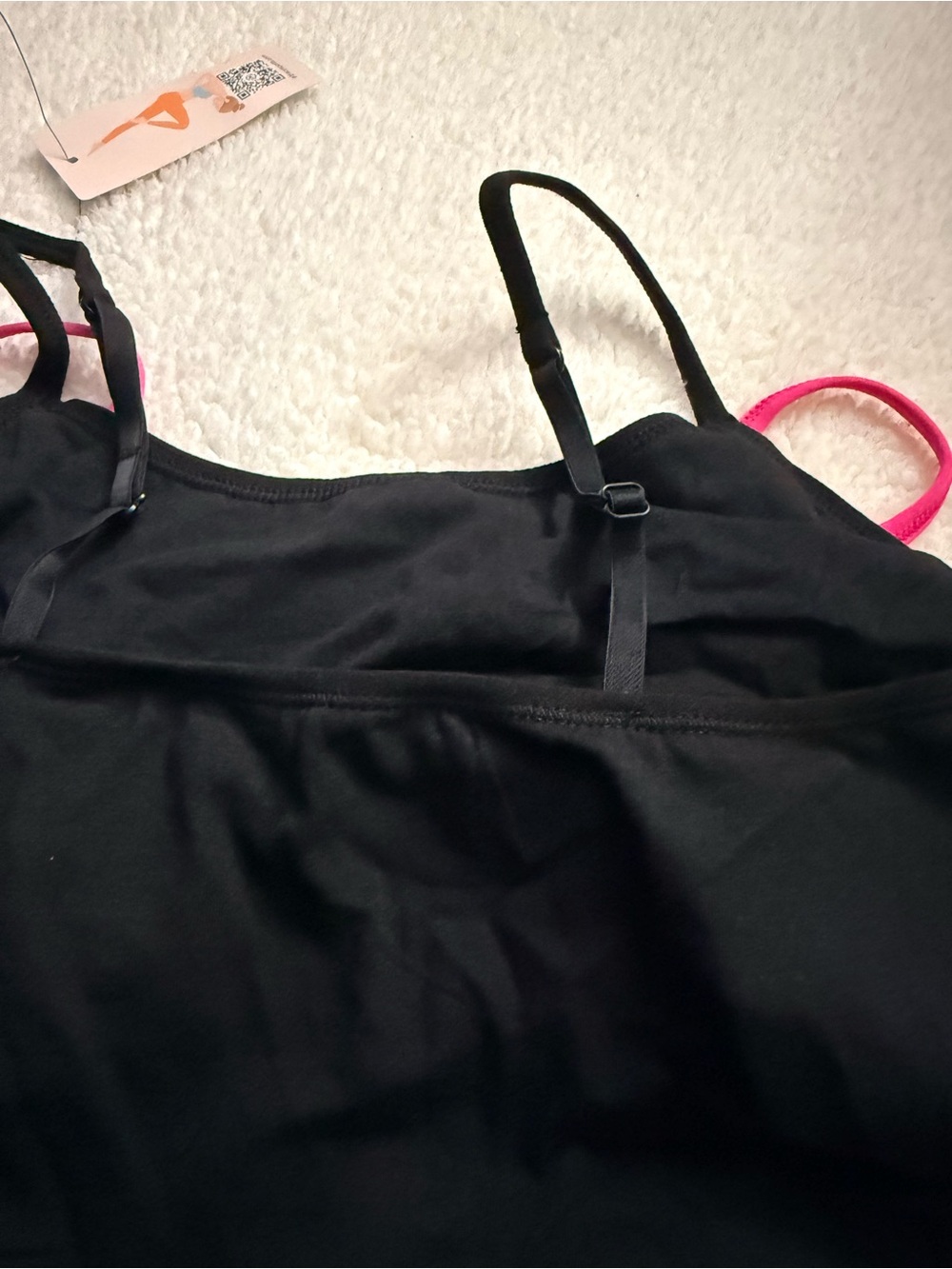 Women's Double Pack Camisole Tank Top - Hot Pink & Black. Size medium - Picture 4 of 6